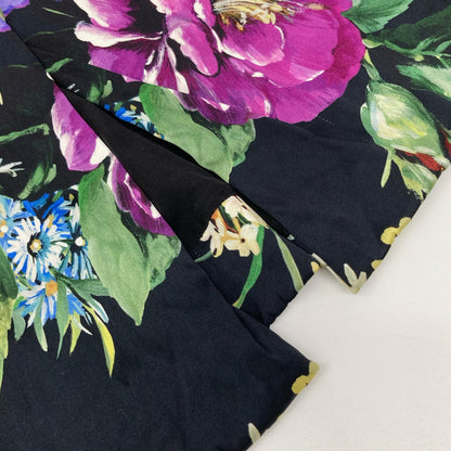 DOLCE&GABBANA ドルチェアンドガッバーナ 25ss　ブラック 花柄 ノースリーブレーヨンワンピースドレス ワンピース