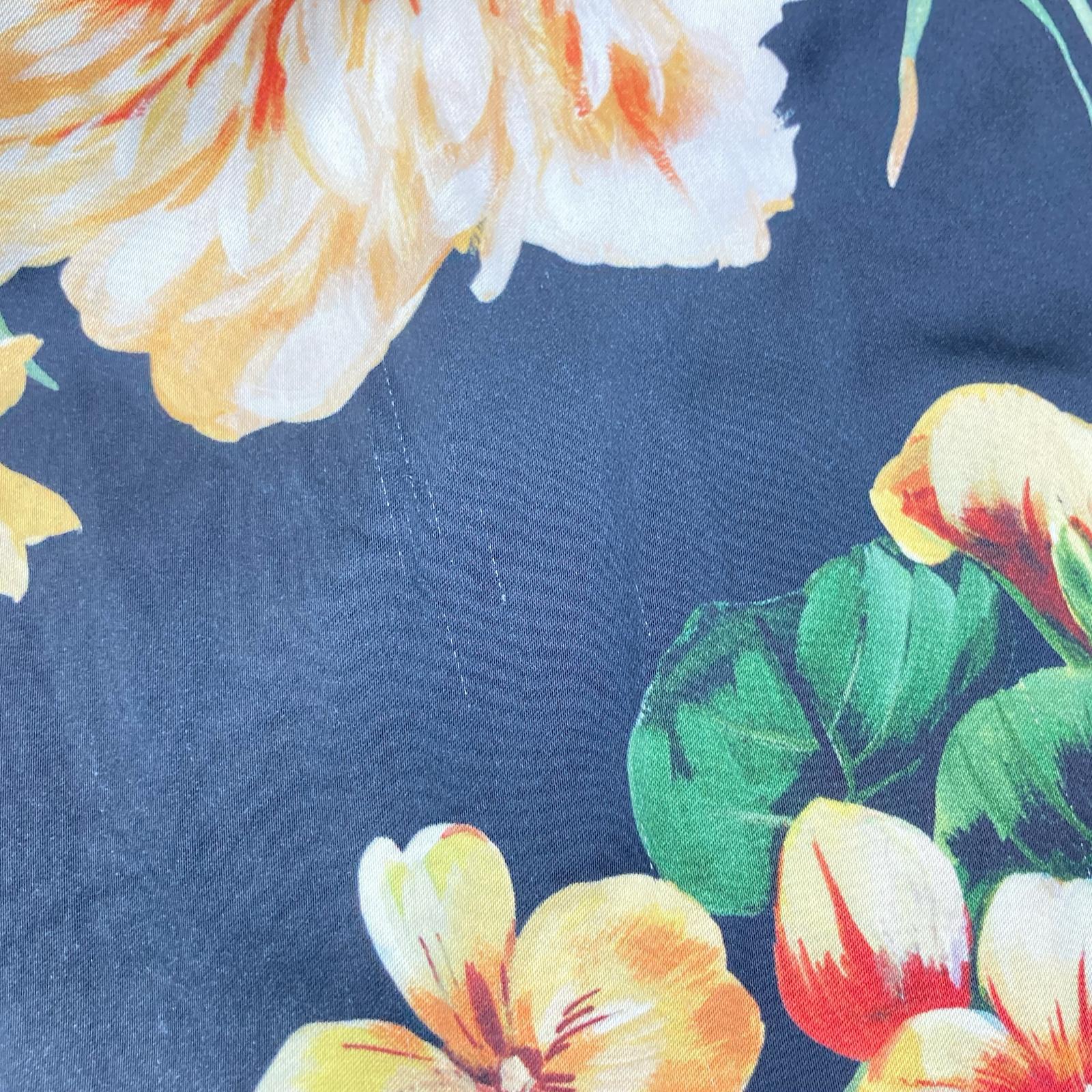 DOLCE&GABBANA ドルチェアンドガッバーナ 25ss　ブラック 花柄 ノースリーブレーヨンワンピースドレス ワンピース