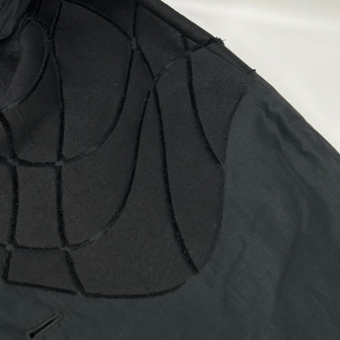 ISSEY MIYAKE イッセイミヤケ 17AW IM74FD503 ブラック ウール 切替 ショールカラーコート コート