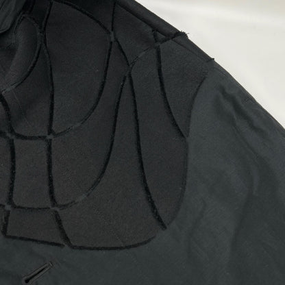 ISSEY MIYAKE イッセイミヤケ 17AW IM74FD503 ブラック ウール 切替 ショールカラーコート コート