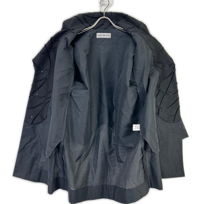 ISSEY MIYAKE イッセイミヤケ 17AW IM74FD503 ブラック ウール 切替 ショールカラーコート コート