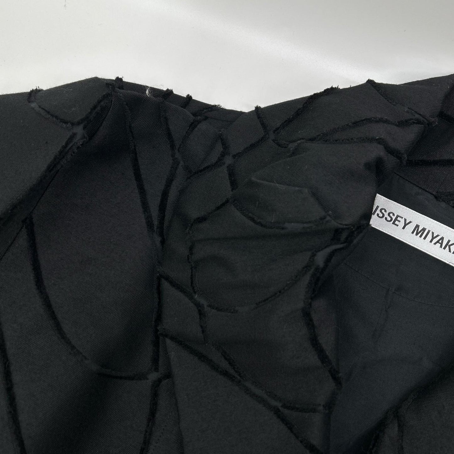 ISSEY MIYAKE イッセイミヤケ 17AW IM74FD503 ブラック ウール 切替 ショールカラーコート コート