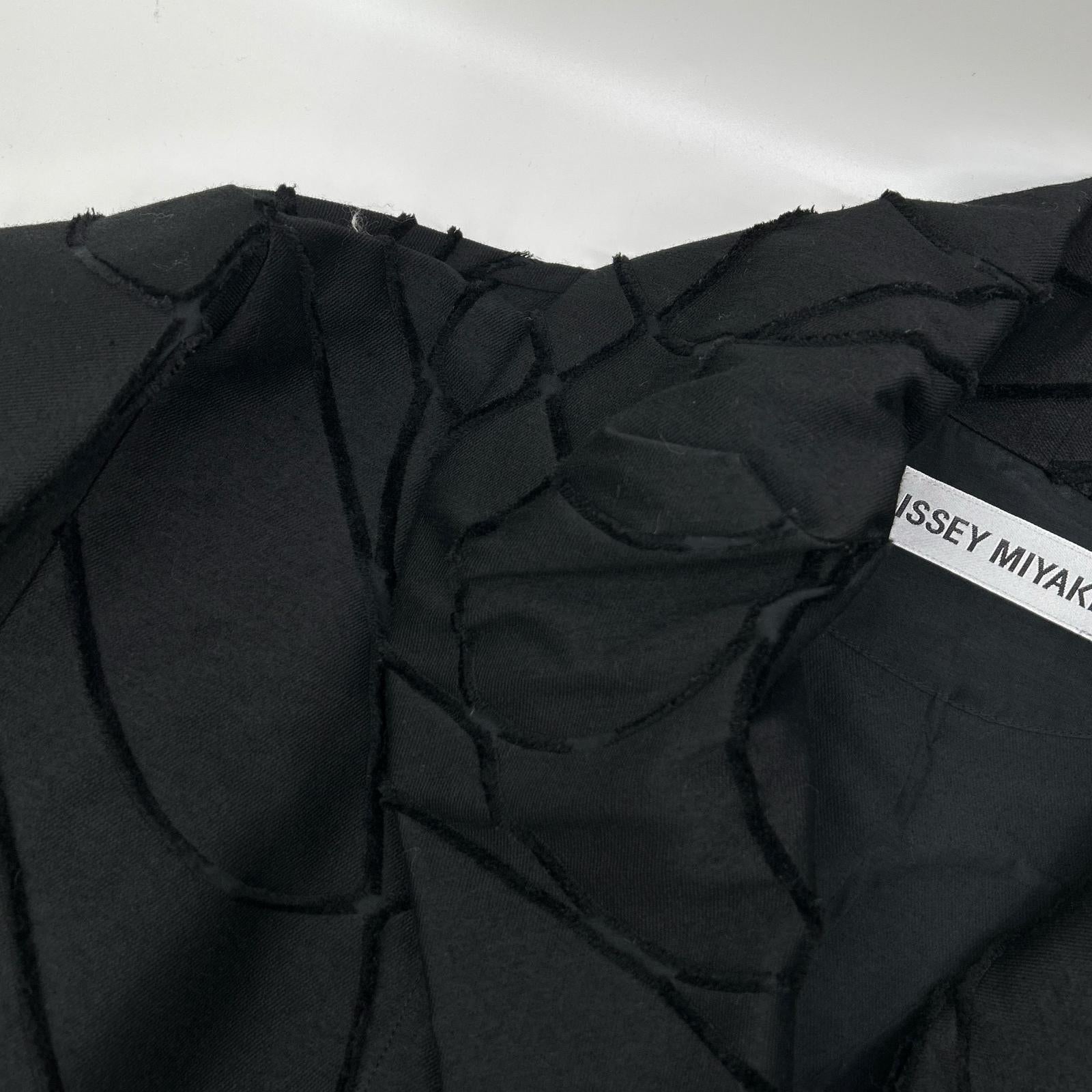 ISSEY MIYAKE イッセイミヤケ 17AW IM74FD503 ブラック ウール 切替 ショールカラーコート コート