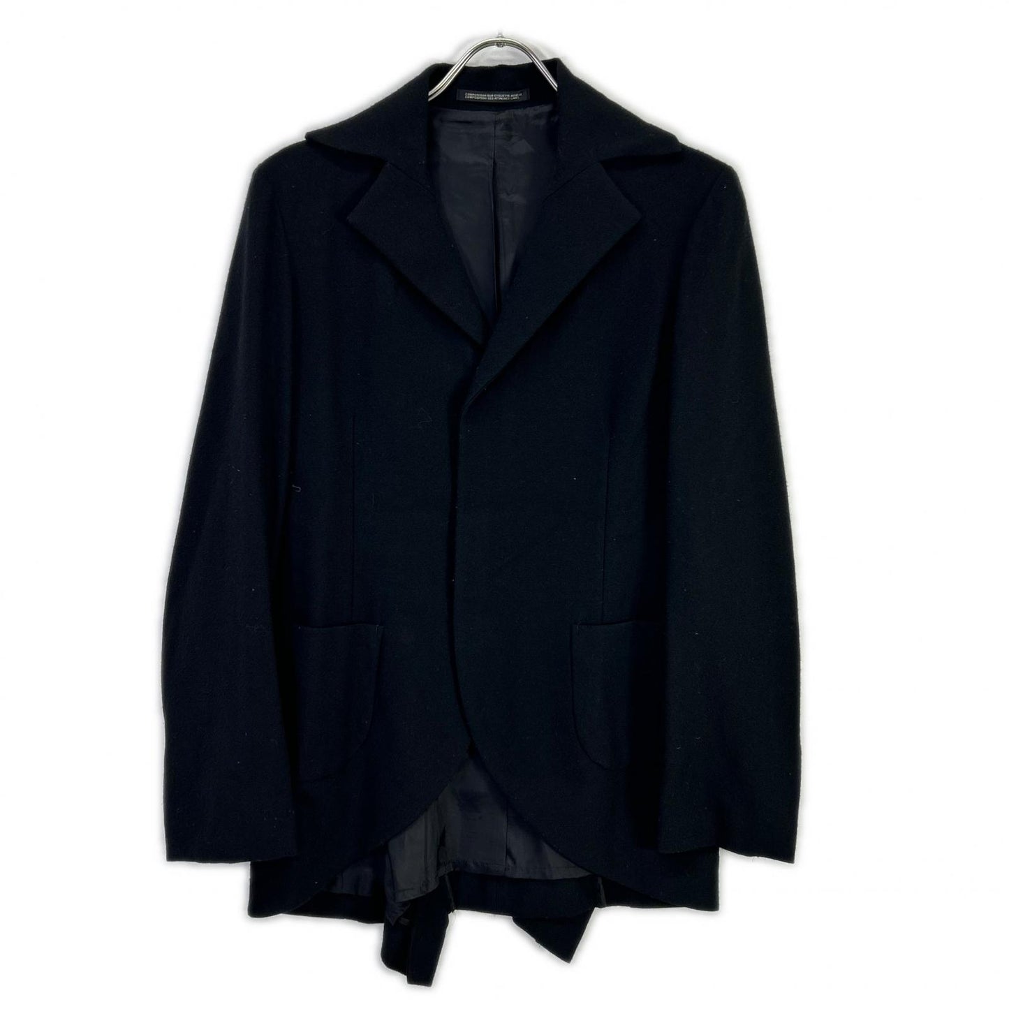 YOHJI YAMAMOTO +NOIR ヨウジヤマモトプリュスノアール ND-J03-101 ブラック ウール フィッシュテール シングルジャケット ジャケット