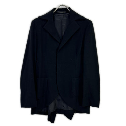 YOHJI YAMAMOTO +NOIR ヨウジヤマモトプリュスノアール ND-J03-101 ブラック ウール フィッシュテール シングルジャケット ジャケット