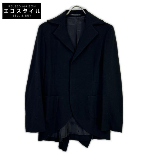 YOHJI YAMAMOTO +NOIR ヨウジヤマモトプリュスノアール ND-J03-101 ブラック ウール フィッシュテール シングルジャケット ジャケット
