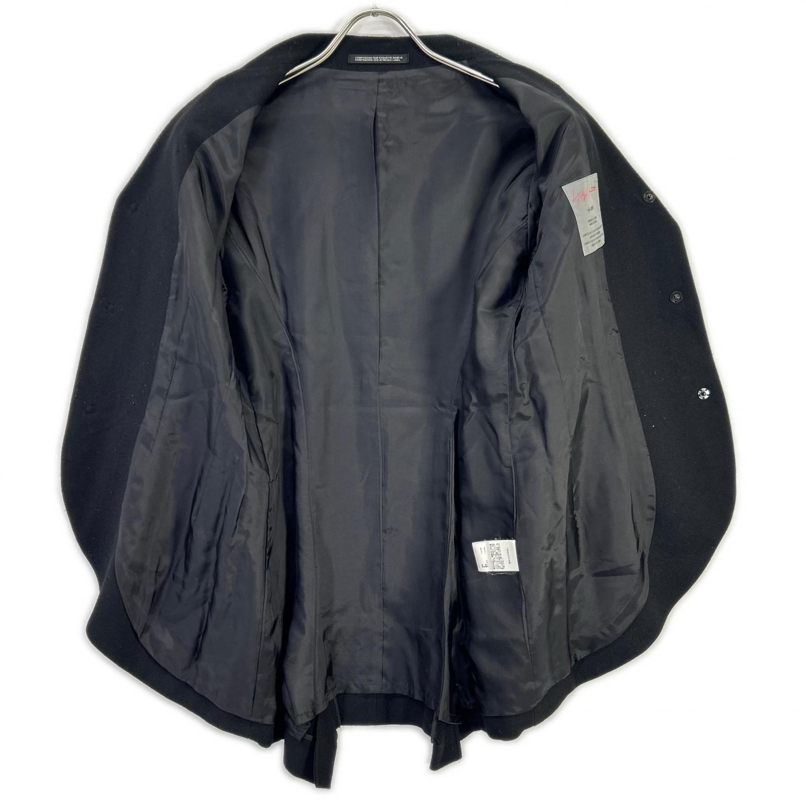 YOHJI YAMAMOTO +NOIR ヨウジヤマモトプリュスノアール ND-J03-101 ブラック ウール フィッシュテール シングルジャケット ジャケット