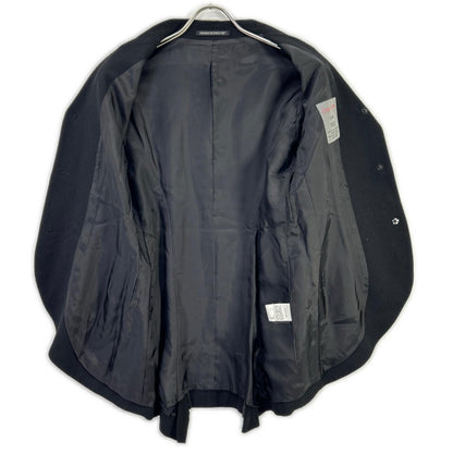 YOHJI YAMAMOTO +NOIR ヨウジヤマモトプリュスノアール ND-J03-101 ブラック ウール フィッシュテール シングルジャケット ジャケット