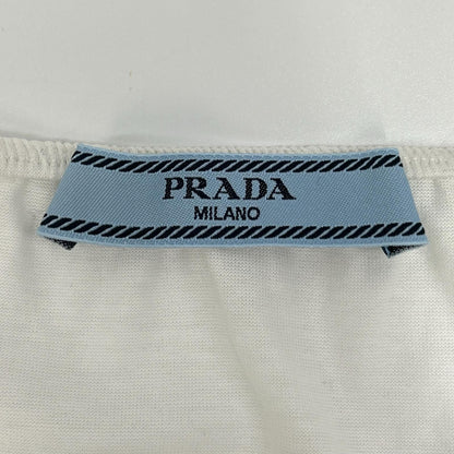 PRADA プラダ RAF SIMONS 15168 ホワイト コットン プリント ミディスカート スカート