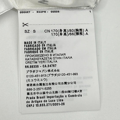 PRADA プラダ RAF SIMONS 15168 ホワイト コットン プリント ミディスカート スカート