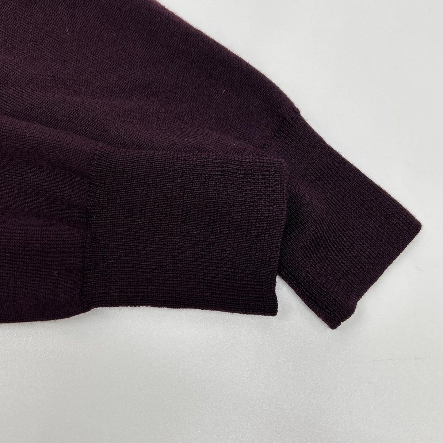 DRIES VAN NOTEN ドリスヴァンノッテン ボルドー×ブラック バイカラー ウール ロングスリーブニットカーディガン トップス