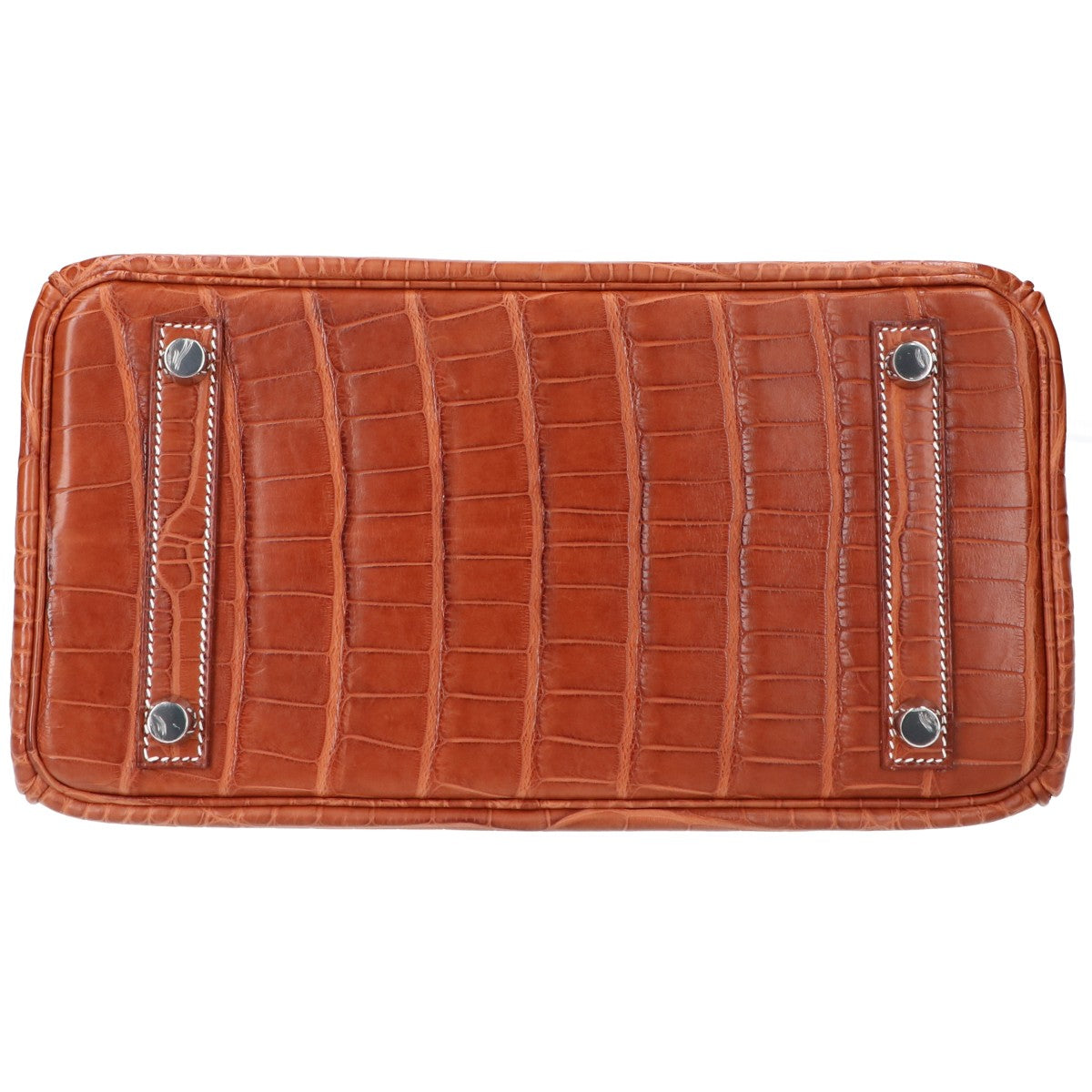 HERMES エルメス □L刻 ゴールド アリゲーターマット SV金具 バーキン25 ハンドバッグ ハンドバッグ
