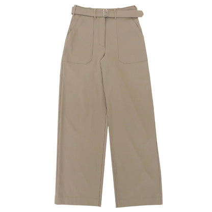 Theory セオリー 新品同様 コットン混 ベルテッド ツイル ワイドストレッチパンツ ボトムス レディース ベージュ O 25SS ボトムス