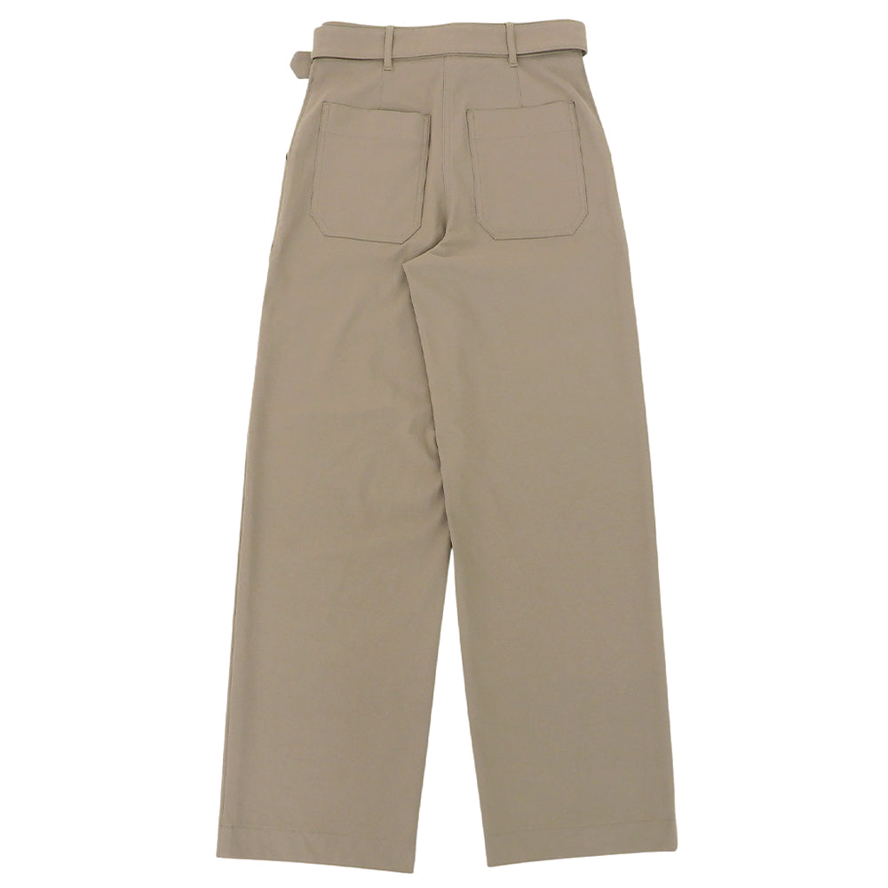 Theory セオリー 新品同様 コットン混 ベルテッド ツイル ワイドストレッチパンツ ボトムス レディース ベージュ O 25SS ボトムス