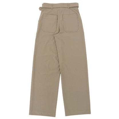 Theory セオリー 新品同様 コットン混 ベルテッド ツイル ワイドストレッチパンツ ボトムス レディース ベージュ O 25SS ボトムス