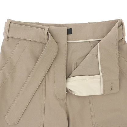 Theory セオリー 新品同様 コットン混 ベルテッド ツイル ワイドストレッチパンツ ボトムス レディース ベージュ O 25SS ボトムス