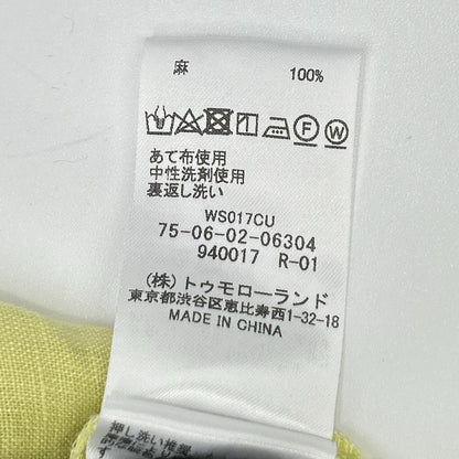 SOULEIADO ソレイアード イエロー リネン100 カフタンワンピース ワンピース