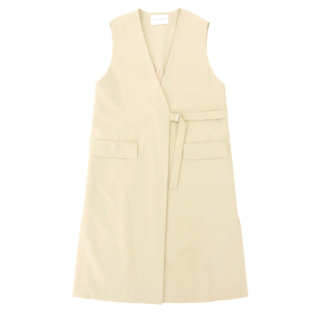 UNITED ARROWS ユナイテッドアローズ オープンカラー ロングジレ ベスト レディース ベージュ ベスト