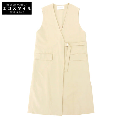 UNITED ARROWS ユナイテッドアローズ オープンカラー ロングジレ ベスト レディース ベージュ ベスト