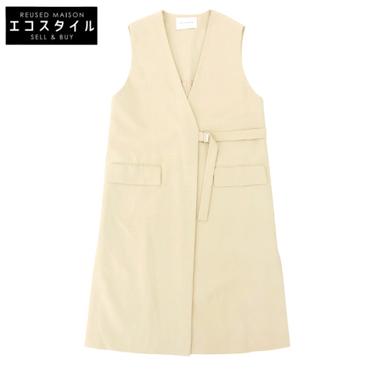 UNITED ARROWS ユナイテッドアローズ オープンカラー ロングジレ ベスト レディース ベージュ ベスト