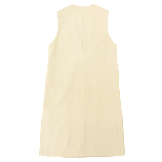 UNITED ARROWS ユナイテッドアローズ オープンカラー ロングジレ ベスト レディース ベージュ ベスト