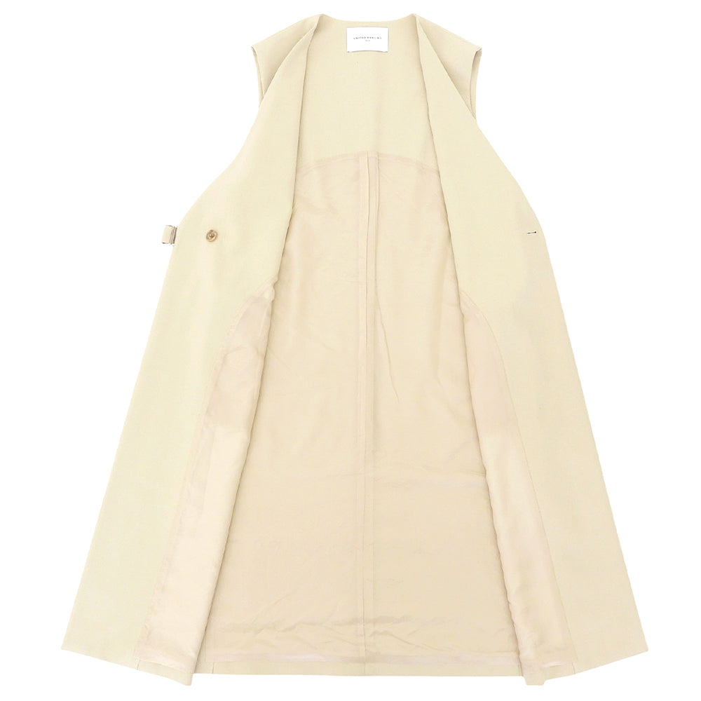UNITED ARROWS ユナイテッドアローズ オープンカラー ロングジレ ベスト レディース ベージュ ベスト