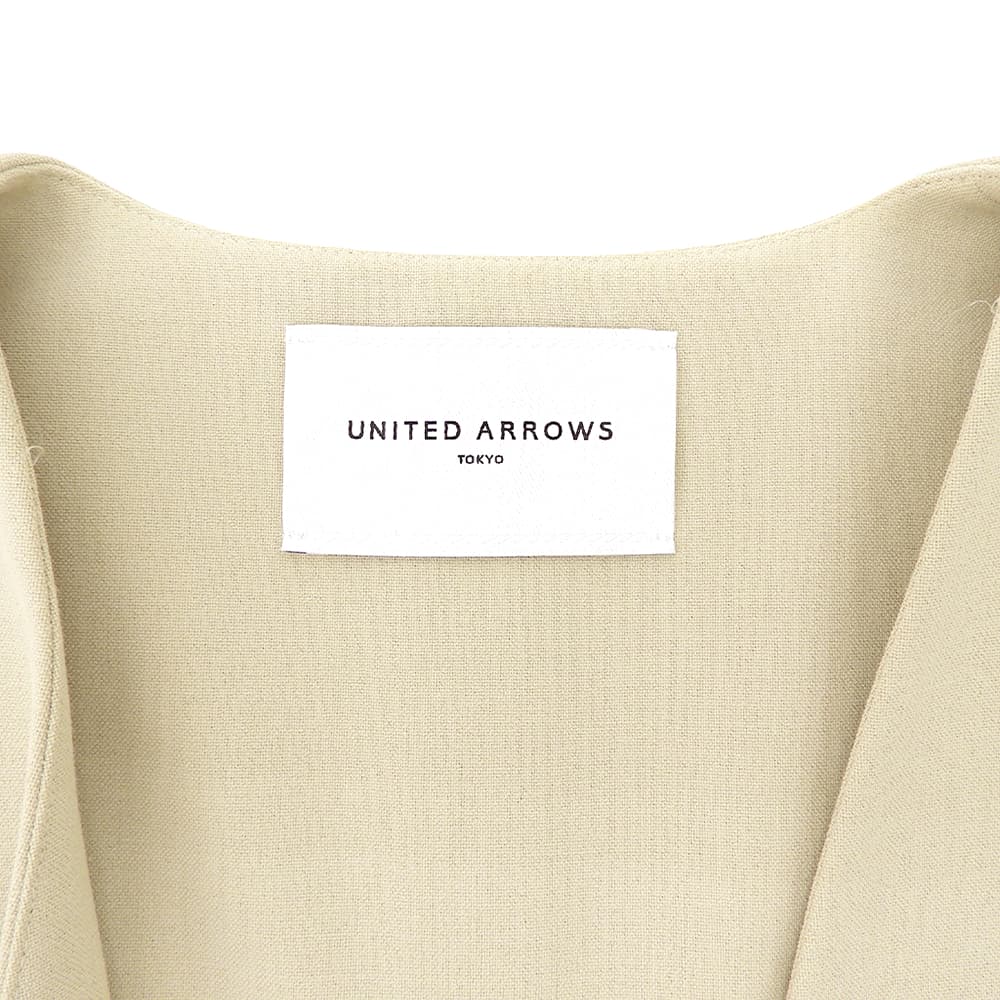 UNITED ARROWS ユナイテッドアローズ オープンカラー ロングジレ ベスト レディース ベージュ ベスト