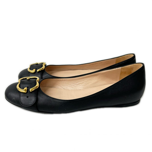 GUCCI グッチ 428565 GGバックル ベルト ラウンドトゥ レザー フラット シューズ シューズ
