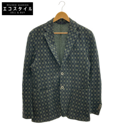 L.B.M.1911 L.B.M.1911 black×green geometric-pattern 2-button tailored jacket tops