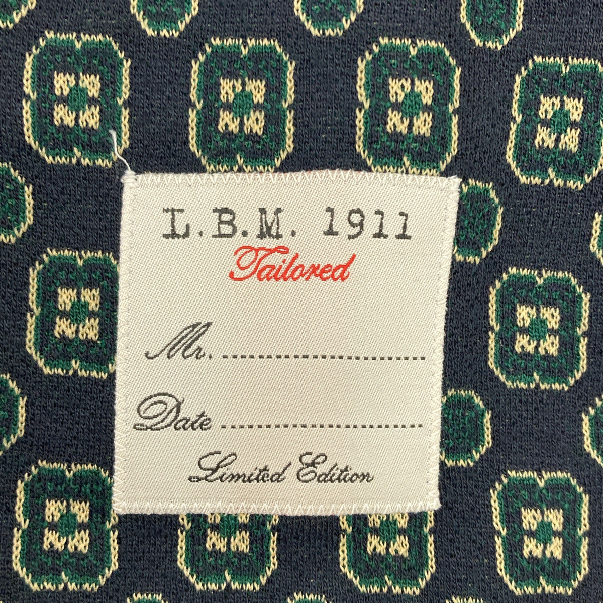 L.B.M.1911 L.B.M.1911 black×green geometric-pattern 2-button tailored jacket tops