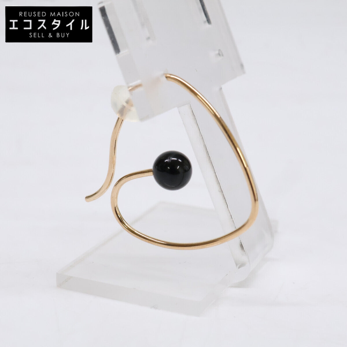 HIROTAKA ヒロタカ x styling/ スタイリング/ ホリデーコレクション OE79KCE K10 ブラックオニキス トライアングル シングル 片耳 ピアス