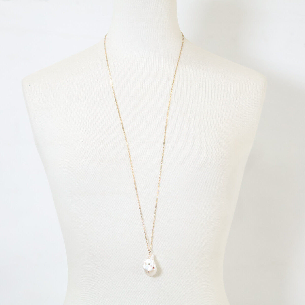 ColouR Jewelry コロル ジュエリー K18 ルビー・エメラルド・サファイア 淡水バロックパール ネックレス