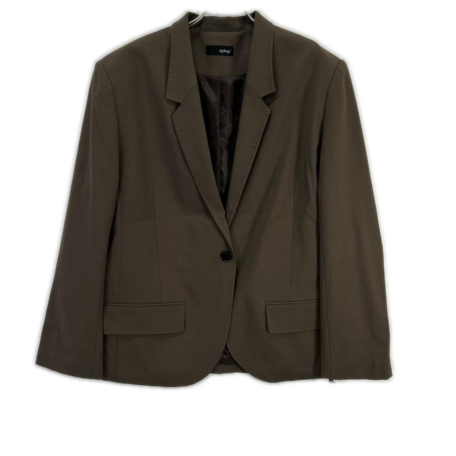styling/ スタイリング 16WFJ254021 25年製 モカ シングルブレステッドスーツジャケット ジャケット