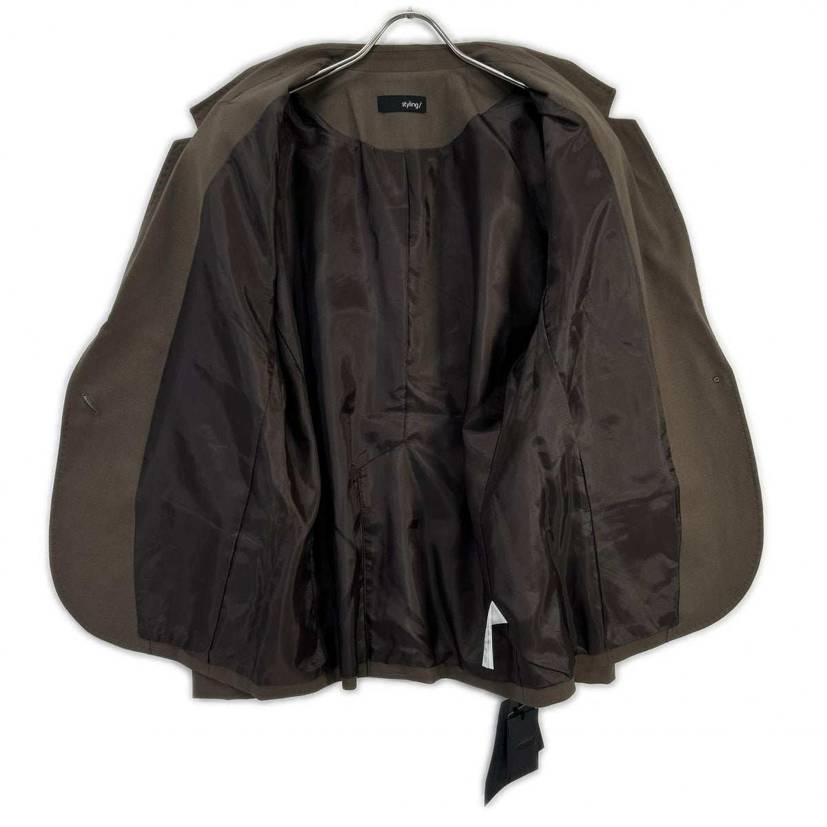 styling/ スタイリング 16WFJ254021 25年製 モカ シングルブレステッドスーツジャケット ジャケット