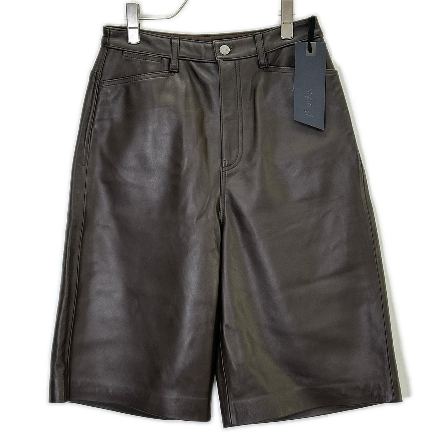 styling/ スタイリング 16WFP254013 25年製 ブラウン ラムレザーハーフパンツ ボトムス
