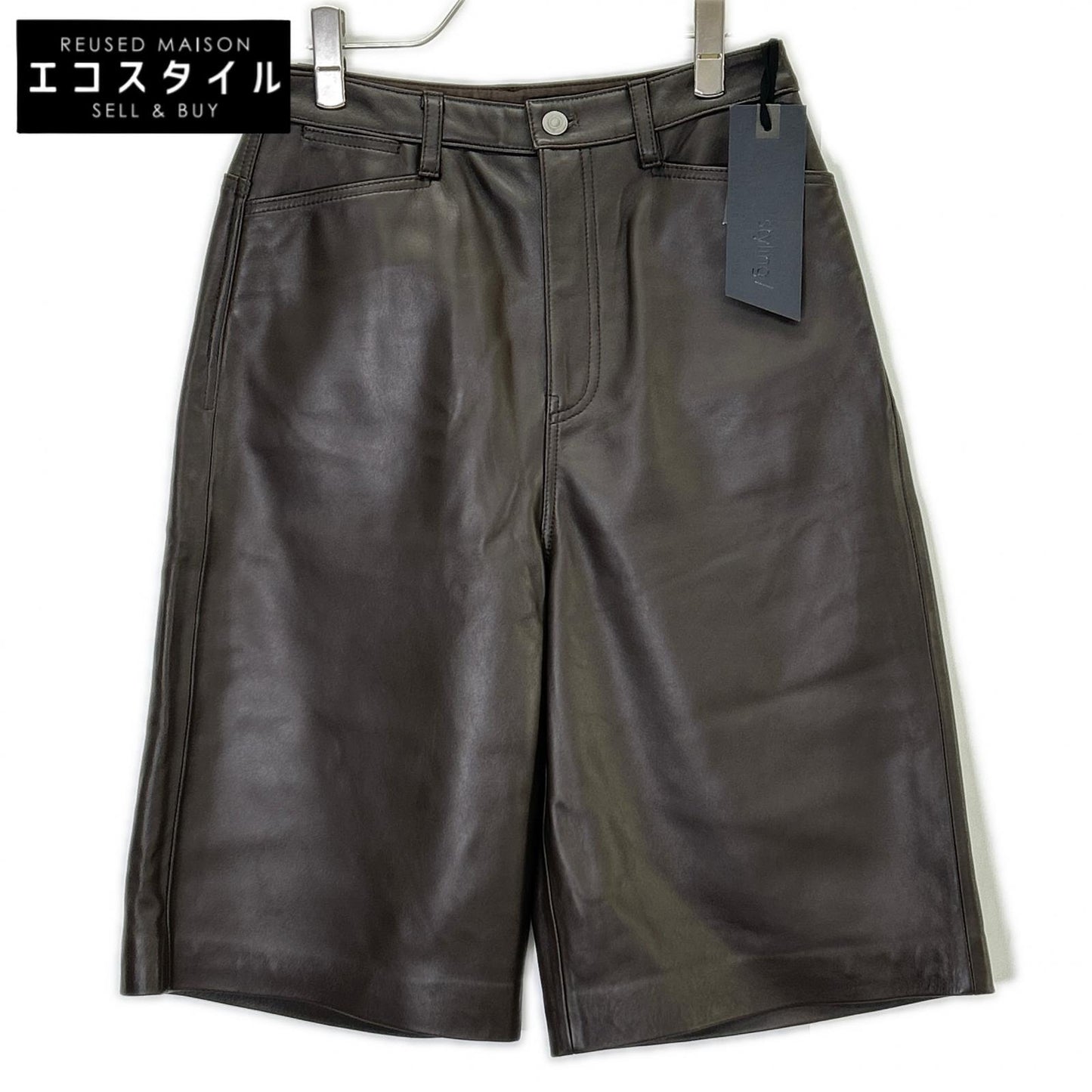 styling/ スタイリング 16WFP254013 25年製 ブラウン ラムレザーハーフパンツ ボトムス