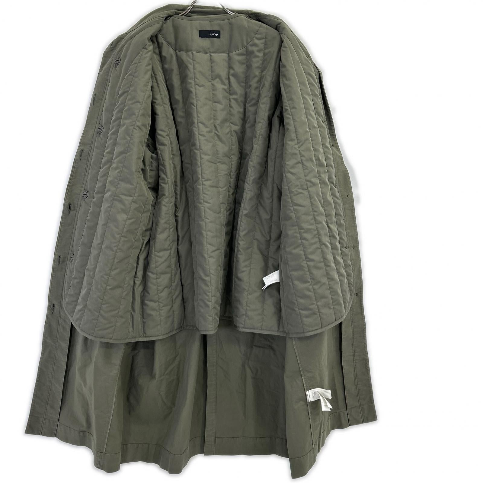 styling/ スタイリング 16WFC255008 25年製 カーキ ロングステンカラーコート コート