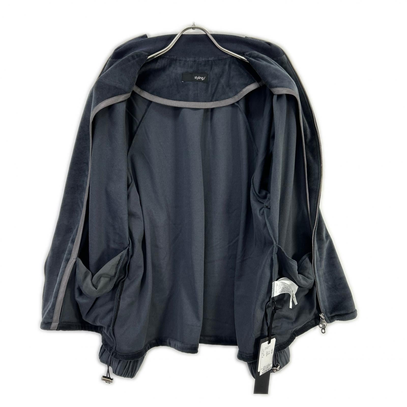 styling/ スタイリング 16WCJ254016 25年製 Dark blue zip-up velour blouson Jacket