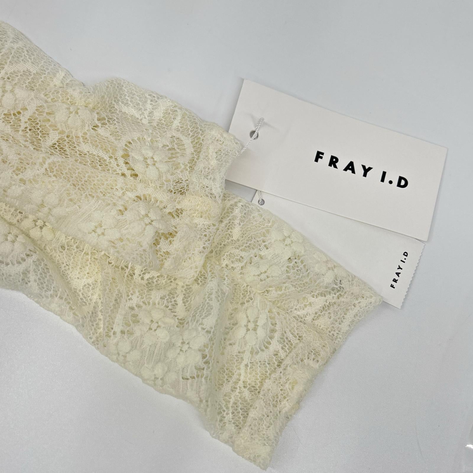 FRAY I.D フレイアイディー FWFO261081 26SS ホワイト スクエアネックストレッチレースワンピース ワンピース
