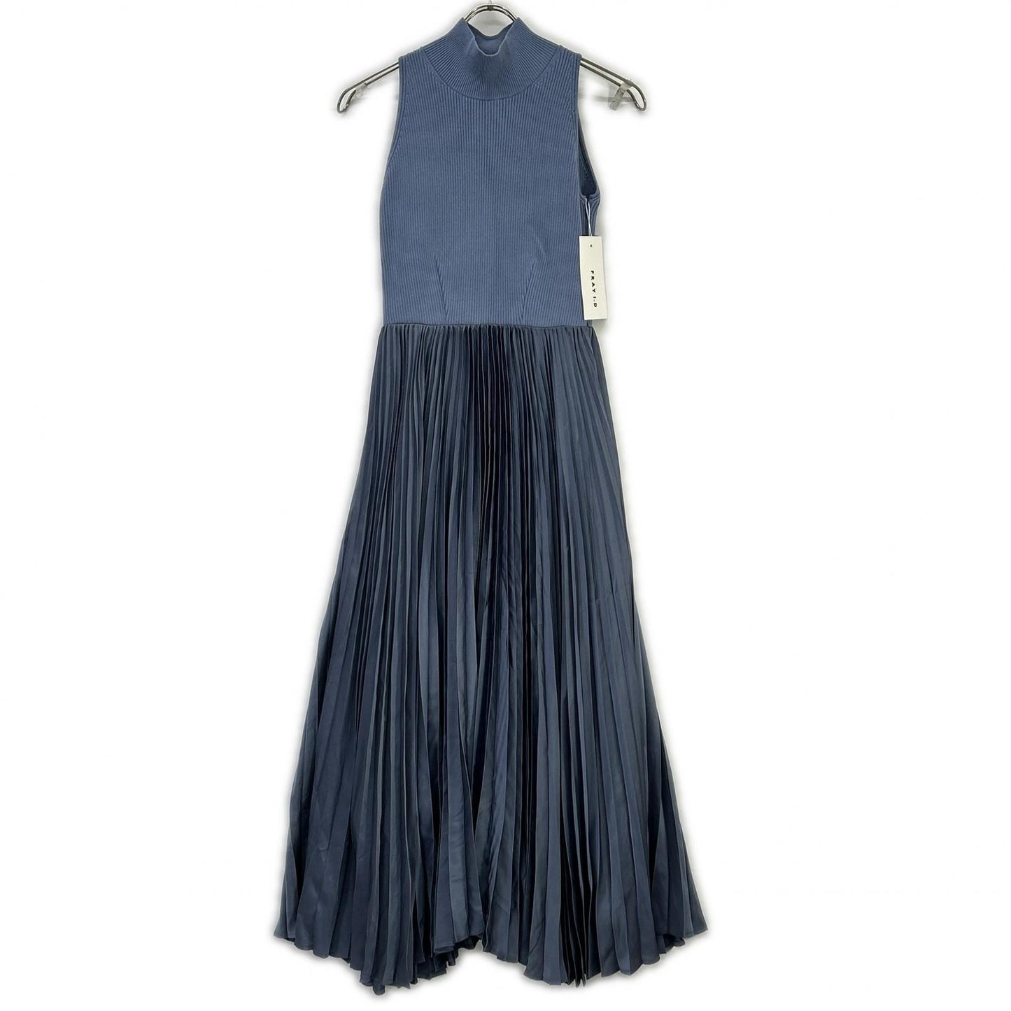 FRAY I.D フレイアイディー FWNO254160 25年製 ライトブルー ニットドッキングプリーツワンピース ワンピース