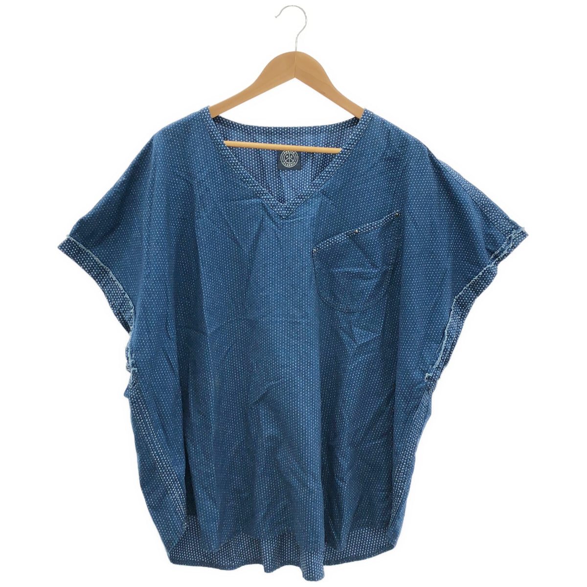 Porter Classic ポータークラシック インディゴ コットン 刺し子 SASHI DOT PONCHO TEE ポンチョ トップス