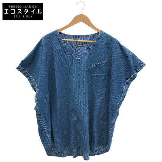 Porter Classic ポータークラシック インディゴ コットン 刺し子 SASHI DOT PONCHO TEE ポンチョ トップス
