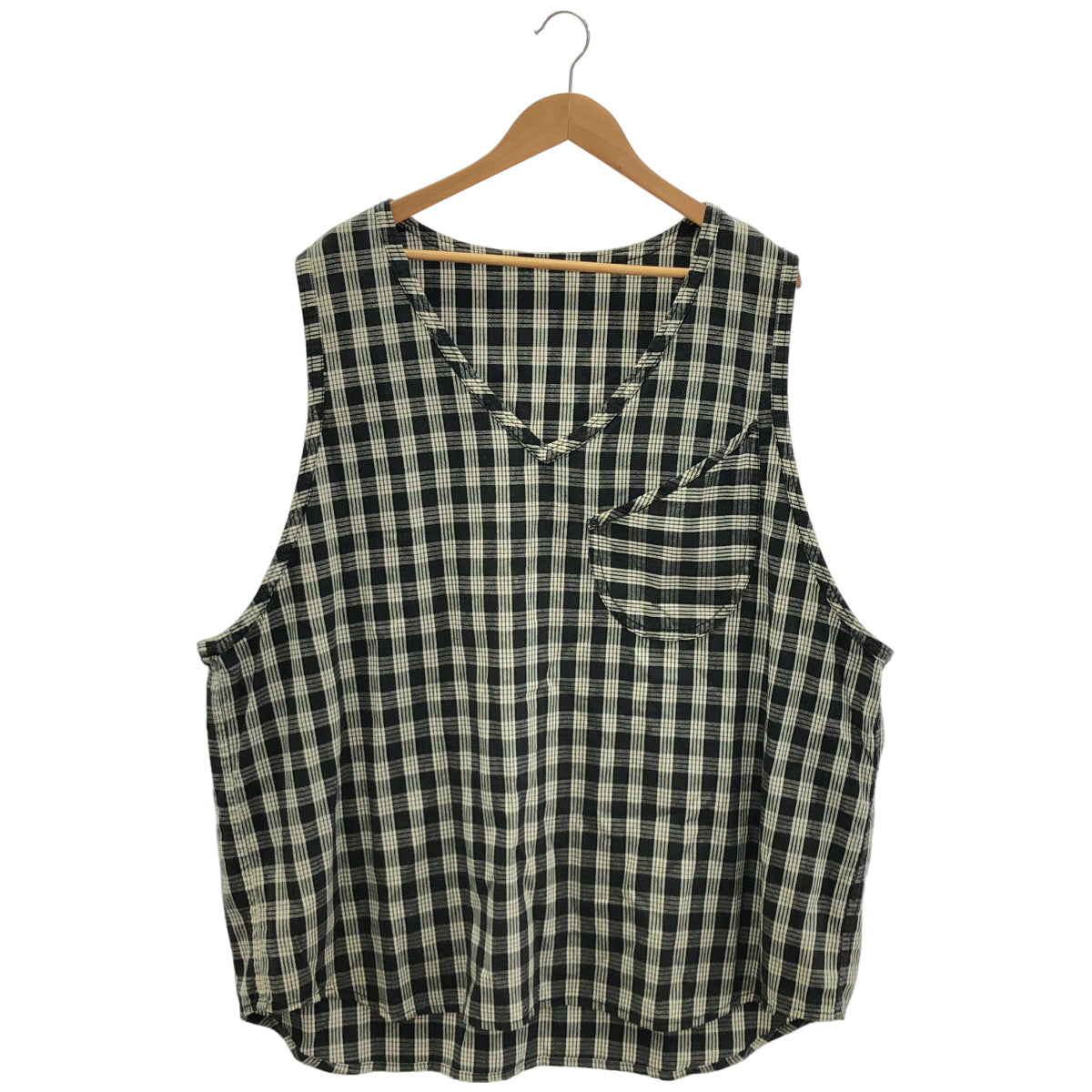 Porter Classic ポータークラシック ブラック×ホワイト コットン PALAKA PULLOVER VEST/パラカプルオーバーベスト トップス