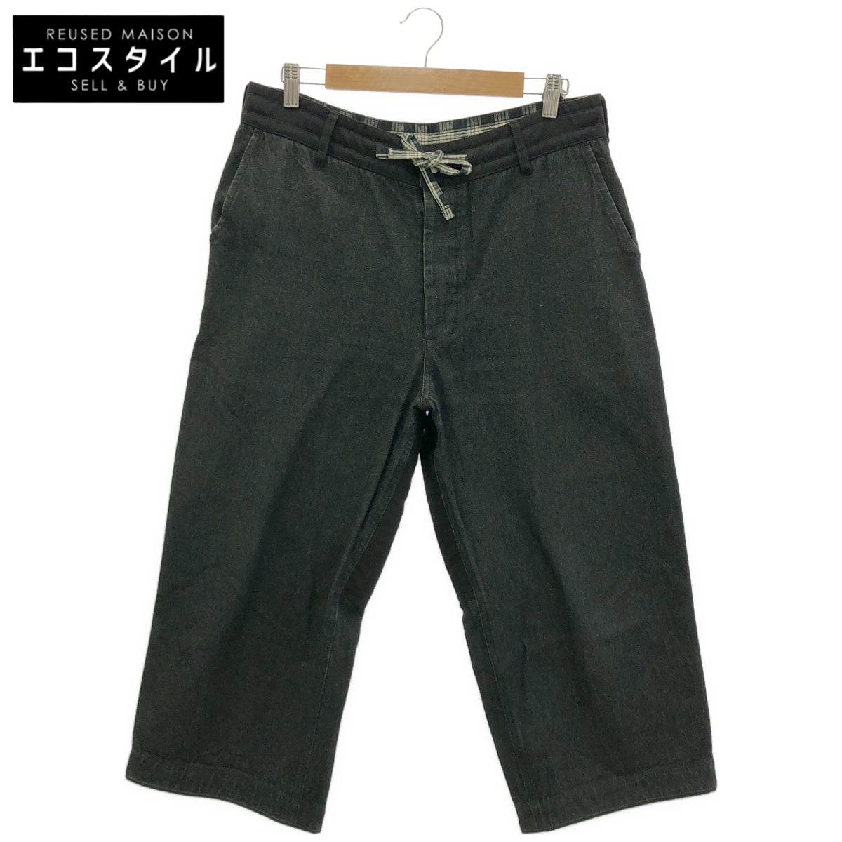 Porter Classic ポータークラシック ブラック コットン KENDO DENIM ボタンフライ デニムワイドパンツ ボトムス