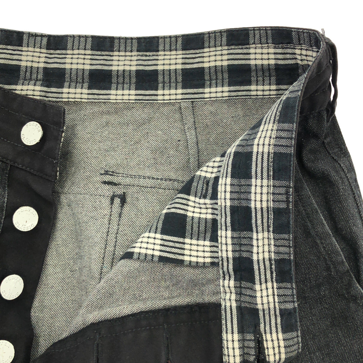 Porter Classic Porter Classic black cotton KENDO DENIM button-fly wide-leg denim pants bottoms