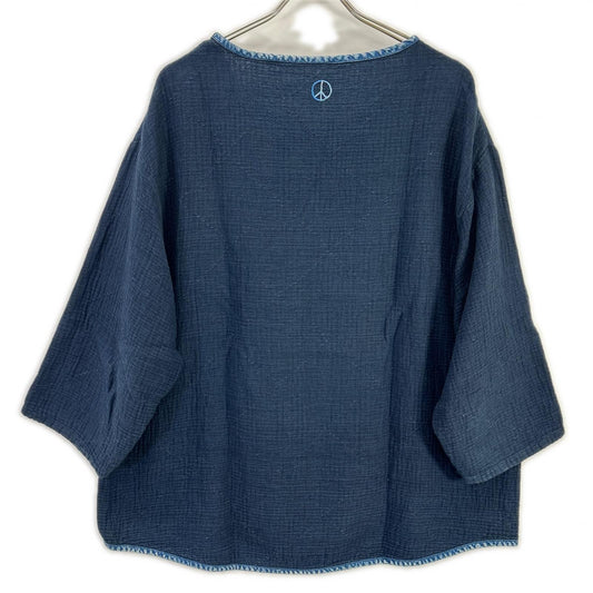Porter Classic ポータークラシック インディゴ SASHIKO SUPER LIGHT SWEAT SHIRT 刺し子 スウェットシャツ トップス
