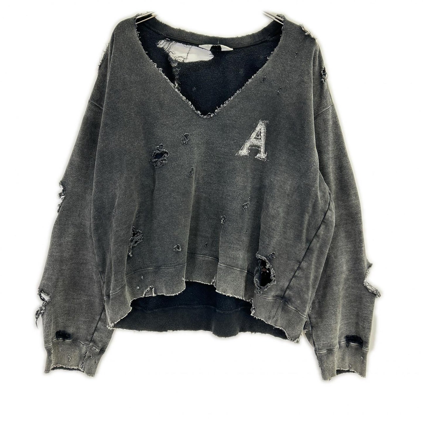 ANCELLM アンセルム ANC-CT88 25SS ブラック HARD CRASH SWEAT SHIRT ハードクラッシュスウェットシャツ トップス