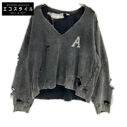 ANCELLM アンセルム ANC-CT88 25SS ブラック HARD CRASH SWEAT SHIRT ハードクラッシュスウェットシャツ トップス