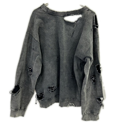 ANCELLM アンセルム ANC-CT88 25SS ブラック HARD CRASH SWEAT SHIRT ハードクラッシュスウェットシャツ トップス