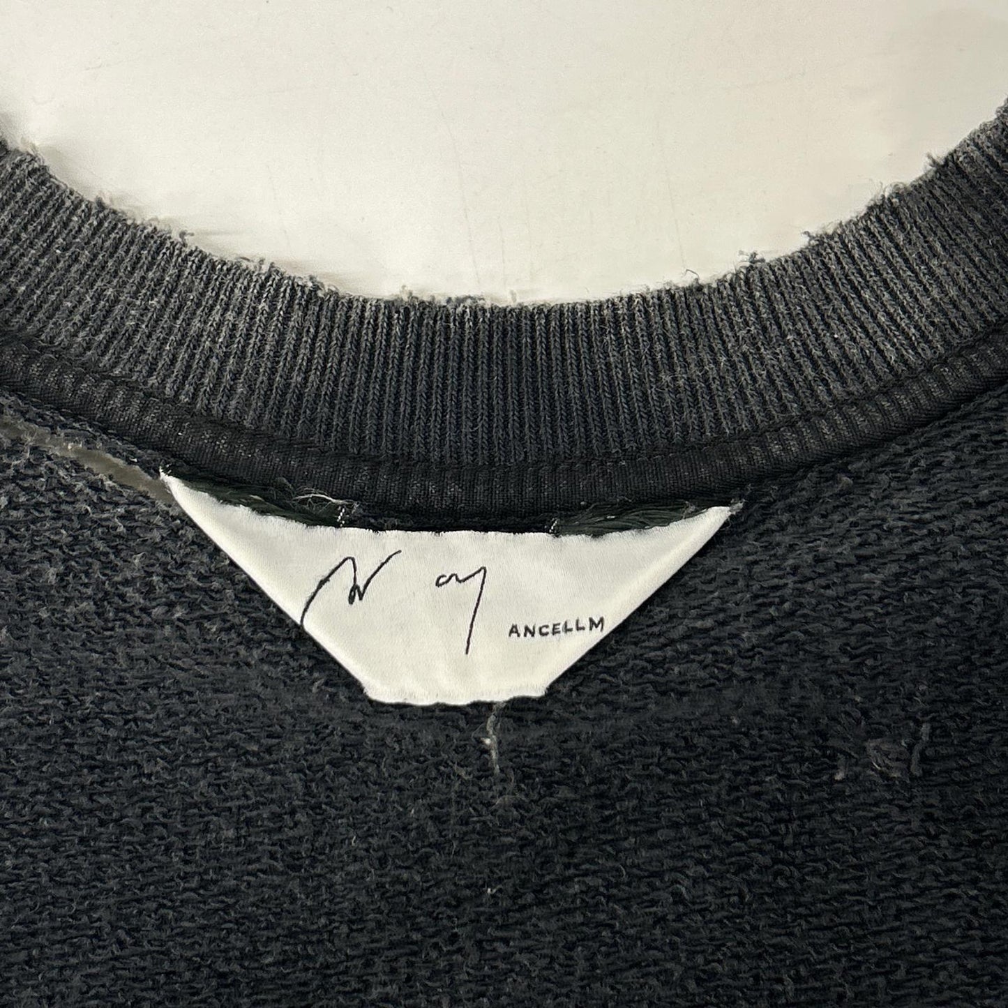 ANCELLM アンセルム ANC-CT88 25SS ブラック HARD CRASH SWEAT SHIRT ハードクラッシュスウェットシャツ トップス